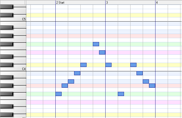 domino highlights on piano roll