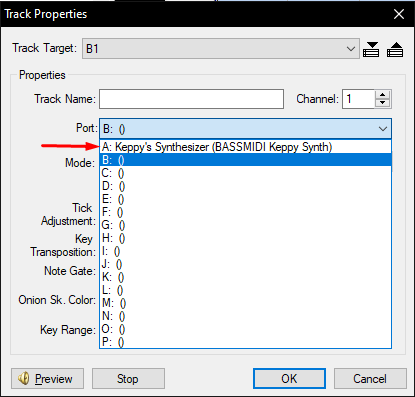 domino track properties porting