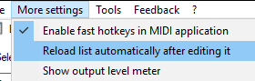 keppy synth config auto reload soundfonts menu