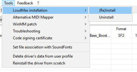 keppy synth config loudmax menu