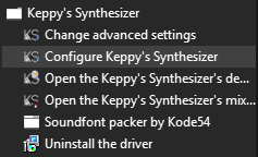 keppy synth start menu folder