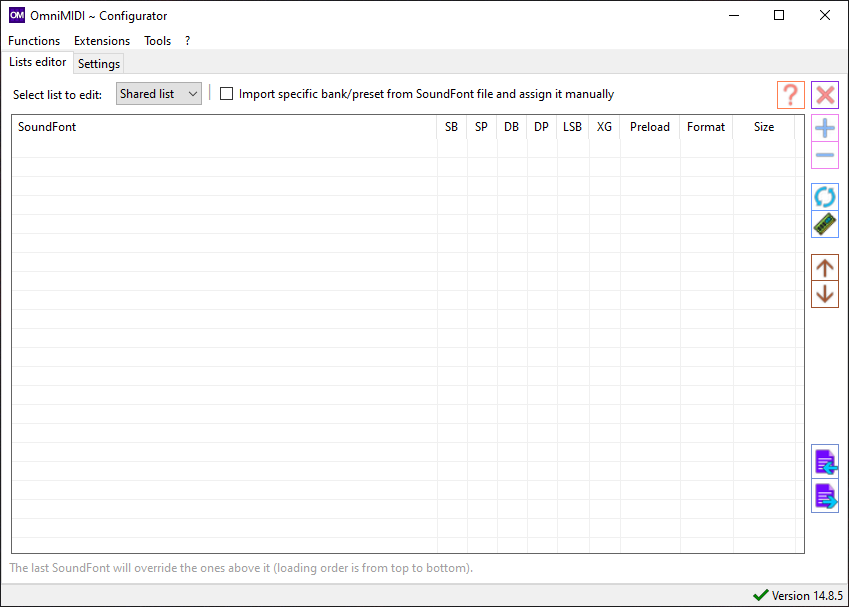 omnimidi configuration window