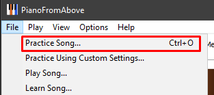 piano from above File menu