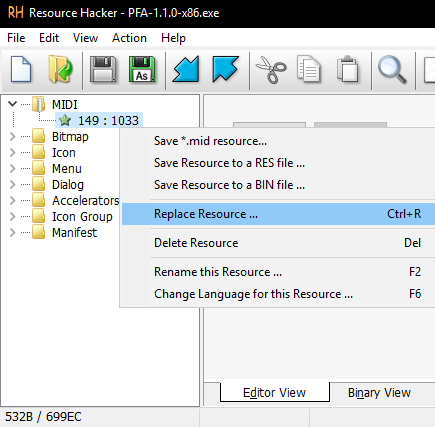 PFA on reshack about to get its resource modified